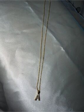 Gold Initial 'A' Pendant Necklace - Women Jewelry